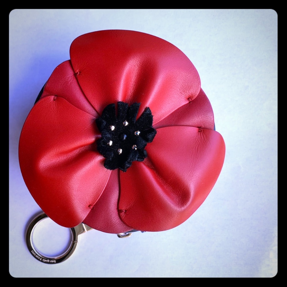 Kate Spade Poppy Coin Purse Keychain Bag Charm